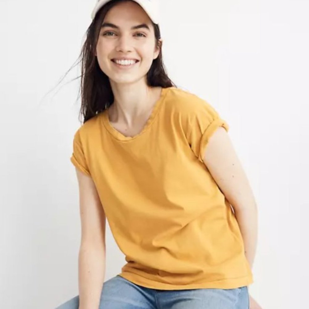 Madewell Garment-Dyed Ex-Boyfriend Tee Mustard